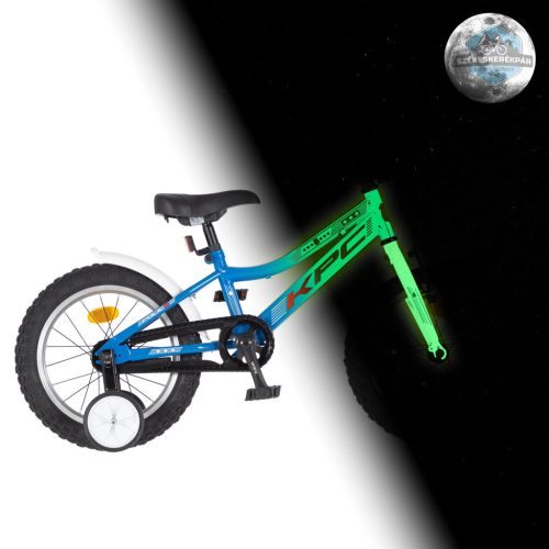 KPC FluoBike Police szirénás VILÁGÍTÓS 16 kék fluoreszkáló gyermek kerékpár
