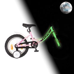   KPC FluoBike Kitty cicás VILÁGÍTÓS 16 rózsaszín fluoreszkáló gyermek kerékpár