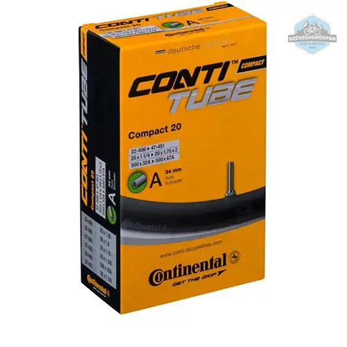 CONTINENTAL COMPACT20 20X1,25-1,75 (32/47-406) BELSŐ GUMI, AV34 (34 MM HOSSZÚ SZELEPPEL, AUTÓS)